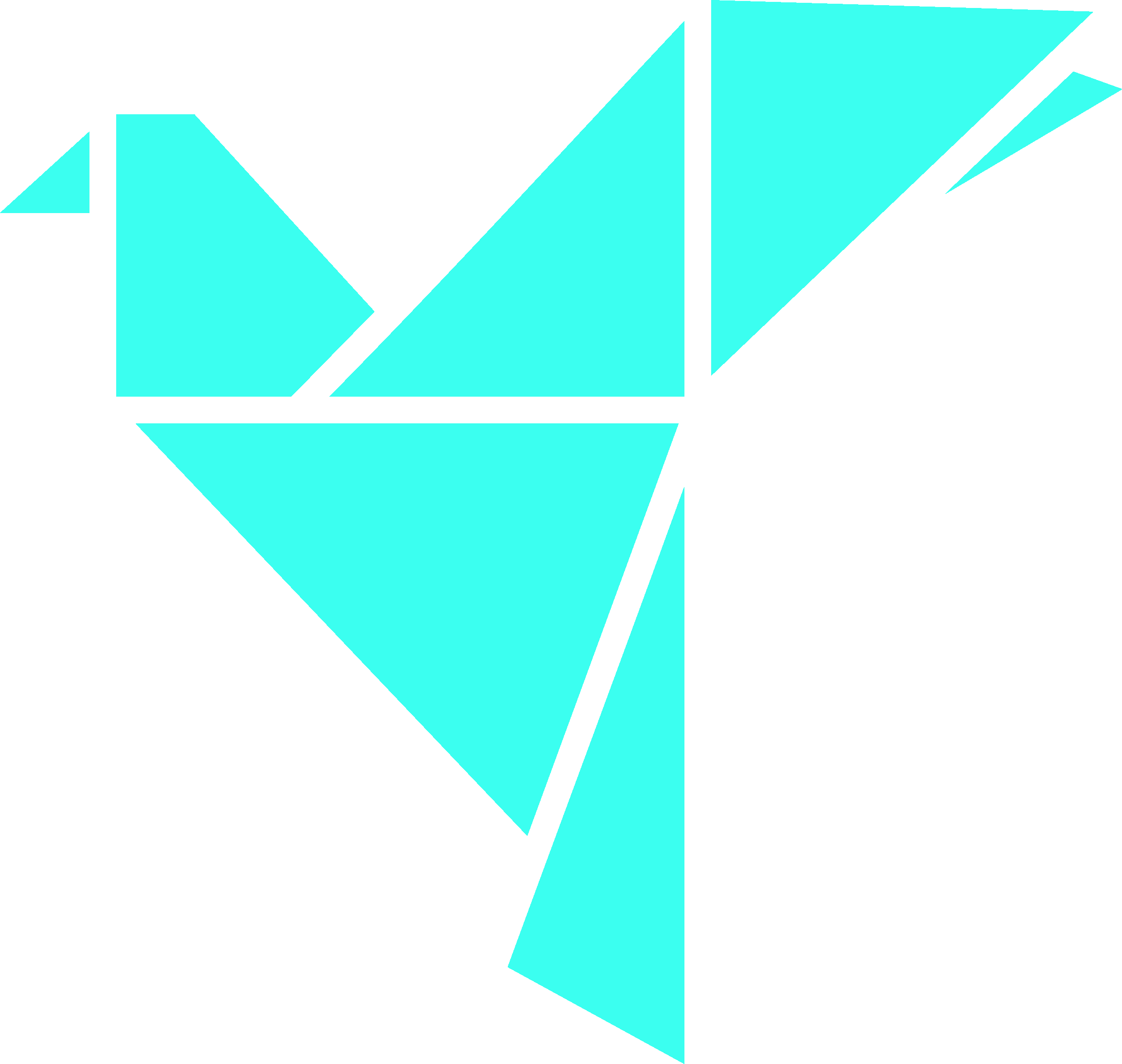 Velocitech logo aquamarine bird.